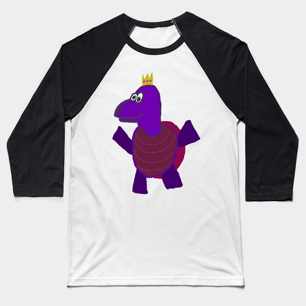 Turtle King Baseball T-Shirt by system51